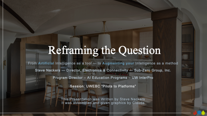 4. Slides: Reframing the Question - Steve Nackers, Sub-Zero, Inc. thumbnail